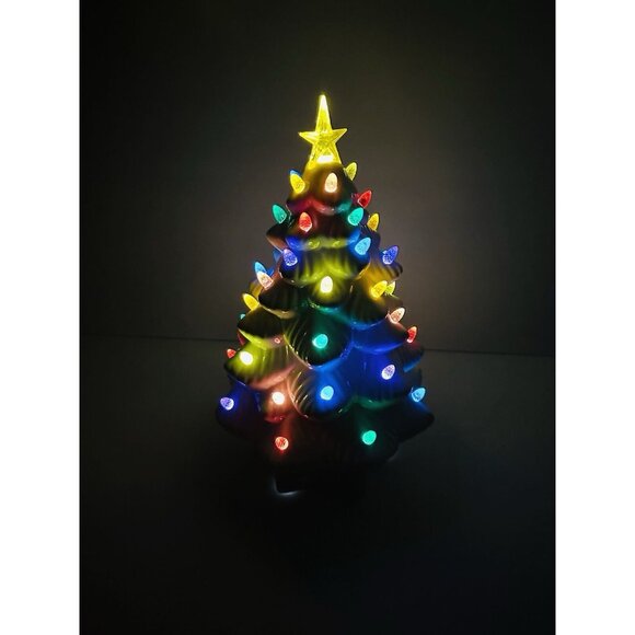Mr Christmas Retro Nostalgic Ceramic White Lighted Christmas Tree Holiday 14” - Picture 4 of 16